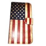 Samsung  Galaxy S7 Edge bookcase print Amerikaanse Vlag hoesje met pasjes