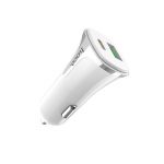 Autolader Hoco -1xUSB QC 3.0 + 1xUSB Type C PD 3.0 met Lightning-USB Type C kabel wit