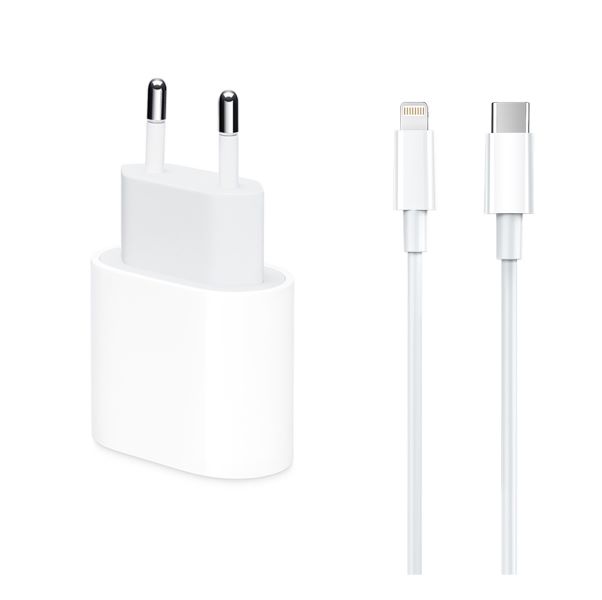 toezicht houden op bijkeuken ei Lightning kabel iPhone oplader en stekker 5W-1A plus USB lader 1m – ZKL  Telecom