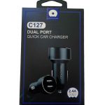 Autolader 2.4A -2xUSB zwart