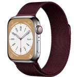 Horloge Bandje Geschikt voor Apple Watch Milanees 38/40/41 mm Donker Rood  - Roestvrij staal - Magneet Sluiting