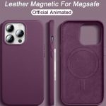 Apple iPhone 15 Plus PU Leer Magsafe Donker Paars Hoesje