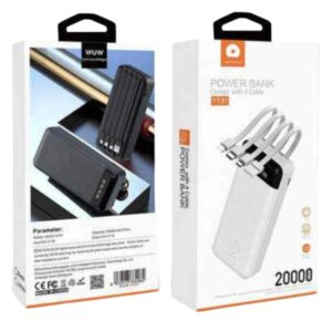 🔋 Power Bank 20000mAh – Supersnelle 4-in-1 Snelladen USB-C & Lightning