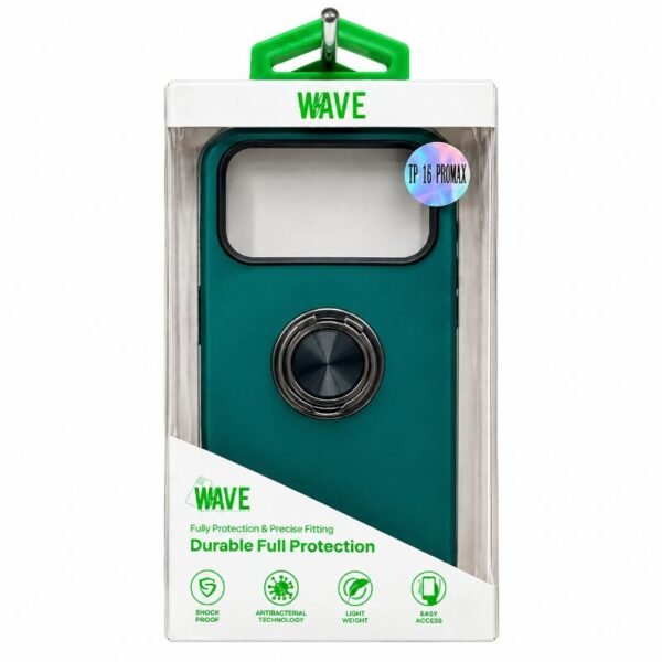 iPhone 16 Pro Max Hoesje Groen – WAVE Ringhouder