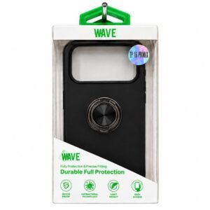 WAVE iPhone 16 Pro Max Hoesje Zwart | Ringhouder