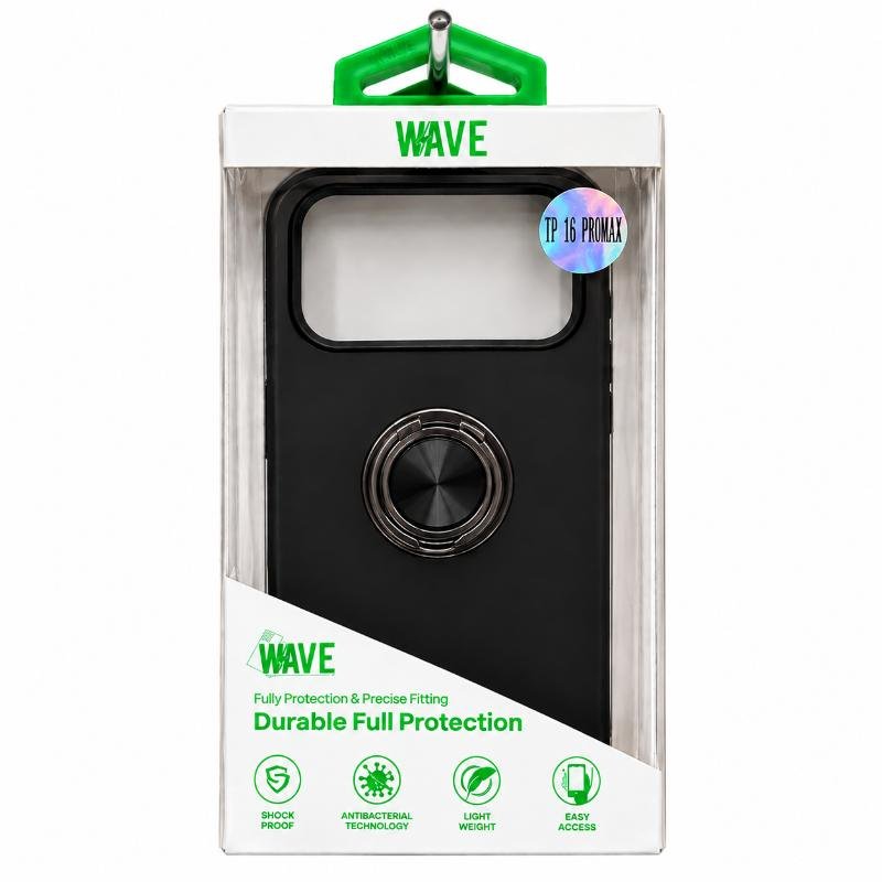 iPhone 16 Pro Max Hoesje Zwart – WAVE Ringhouder